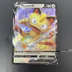 Meowth V SWSH004 Full Art Holo Promo Pokemon Card - Image 1