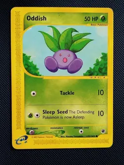 (LP-GD) Oddish 122/165 2002 Expedition Base Set Pokemon Card - Image 1