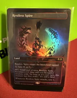 Restless Spire (Borderless) Wilds of Eldraine Foil NM MTG Magic the Gathering - Image 1