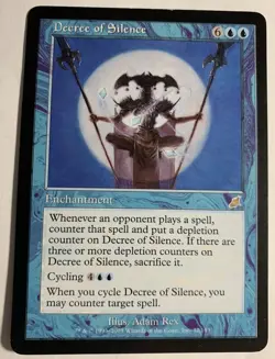 MTG Decree of Silence Rare (Scourge) 32/143 Magic The Gathering Adam Rex - Image 1