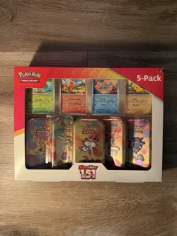 Pokemon 151 Scarlet Violet Costco 5-Pack Mini Tins Bundle New & Sealed - Image 1