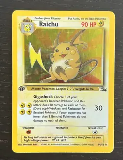 Pokemon TCG | Raichu 14/62 | Fossil 1st Edition | LP- - Image 1
