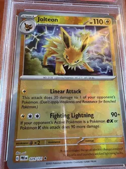 2025 POKEMON PRE EN-PRISMATIC EVOLUTIONS POKE BALL REVERSE HOLO JOLTEON PSA 9 - Image 2