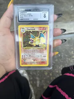 Pokemon 2000 Base Set 2 4/130 Holo Charizard Mint 8 - Image 1