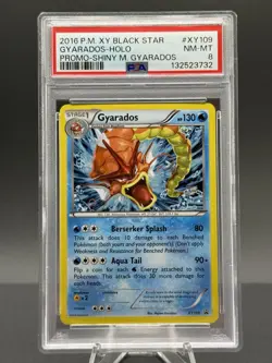 2016 POKEMON XY BLACK STAR PROMO SHINY MEGA GYARADOS #XY109 GYARADOS-HOLO PSA 8 - Image 1