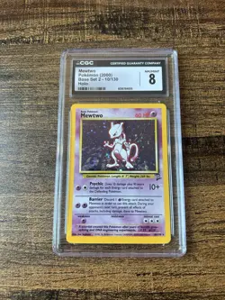 2000 Pokemon Mewtwo 10 Base Set 2 CGC 8 - Image 1