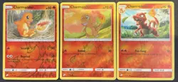 Pokemon TCG Team Up Charmander 11/181 12/181 Charmeleon 13/181 Reverse Holo - Image 1