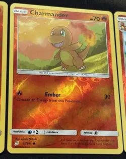 Pokemon TCG Team Up Charmander 11/181 12/181 Charmeleon 13/181 Reverse Holo - Image 3