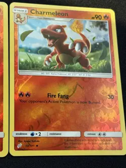 Pokemon TCG Team Up Charmander 11/181 12/181 Charmeleon 13/181 Reverse Holo - Image 4