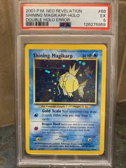 Pokemon Shining Magikarp Double Holo Neo Revelation 66/64 PSA 5 - Image 1