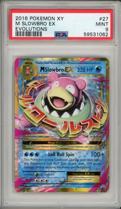 2016 Pokemon XY Evolutions M Slowbro EX #27 PSA 9 - Image 1