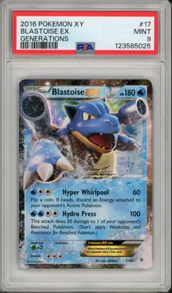 2016 Pokemon XY Generations Blastoise EX #17 PSA 9 - Image 1