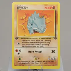 Pokemon TCG - Rhyhorn 61/64 Jungle Common 1st Edition WOTC 1999 - MP - Image 2