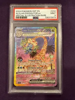Pokemon TCG Alolan Exeggutor EX 242/191 Scarlet & Violet Surging Sparks PSA 9 - Image 1