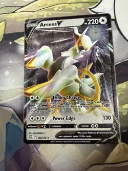 Pokemon TCG Arceus V 122/172 Sword & Shield Brilliant Stars METAL Rare Holo - Image 2