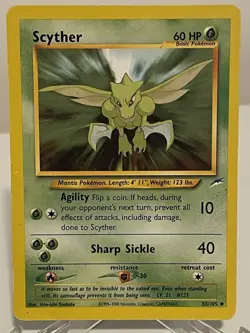 Pokemon TCG - SCYTHER - 55/105 - UNLIMITED - NEO DESTINY (2002) - WOTC - MP - Image 1