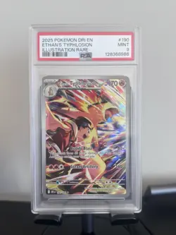 2025 POKEMON DRI DESTINED RIVALS 190 ETHAN'S TYPHLOSION ILLUSTRATION RARE PSA 9 - Image 1