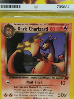 Pokemon Team Rocket Set 2000 Dark Charizard 21/82 Ace Graded 8 NM-MT - Image 2