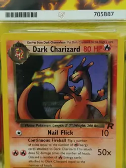 Pokemon Team Rocket Set 2000 Dark Charizard 21/82 Ace Graded 8 NM-MT - Image 3