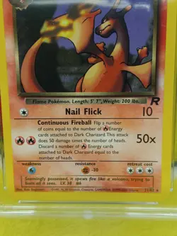 Pokemon Team Rocket Set 2000 Dark Charizard 21/82 Ace Graded 8 NM-MT - Image 4