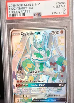 Pokemon Zygarde GX SV65/SV94 Hidden Fates Shiny Vault Holo Full Art PSA 10 - Image 1