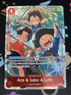 Ace & Sabo & Luffy (Alt Art) OP13-007 English Carrying On His Will One Piece - Image 1