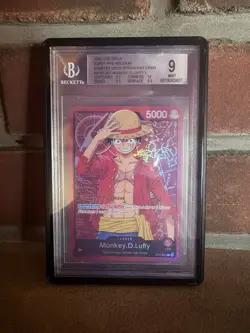 One Piece Monkey D. Luffy Super Pre-Release Leader BGS 9 Mint - Image 1