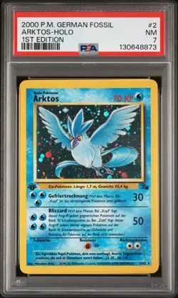 Pokemon Karte/card - Arktos 1. Edition 2/62 Fossil PSA 7 LOW POP SWIRL Near Mint - Image 1