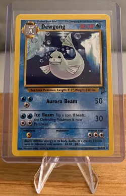 Dewgong #42 Non-Holographic Pokemon Card LP 36/130 Uncommon Base Set 2 Year 2000 - Image 1