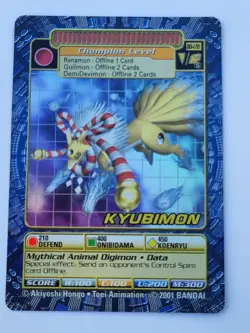 2001 Foil Bandai Digimon Trading Card Series 4 Kyubimon BO-170 Holo - Image 1