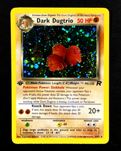 2000 Pokemon DARK DUGTRIO Team Rocket Set 1ST EDITION HOLO Rare Card 6/82 SWIRL - Image 1