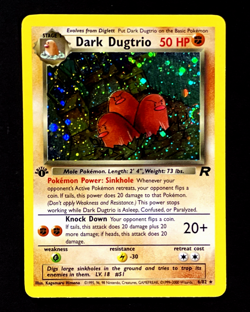 2000 Pokemon DARK DUGTRIO Team Rocket Set 1ST EDITION HOLO Rare Card 6/82 SWIRL - Image 2
