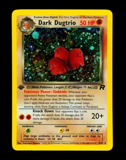 2000 Pokemon DARK DUGTRIO Team Rocket Set 1ST EDITION HOLO Rare Card 6/82 SWIRL - Image 3