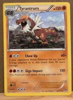 Tyrantrum Furious Fists 62/111 Rare non-holo LP - ungraded Pokemon Card - Image 1