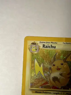 Pokemon TCG Raichu 14/62 Fossil Holo Card 1999 moderate play - Image 2