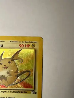 Pokemon TCG Raichu 14/62 Fossil Holo Card 1999 moderate play - Image 3