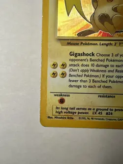 Pokemon TCG Raichu 14/62 Fossil Holo Card 1999 moderate play - Image 4