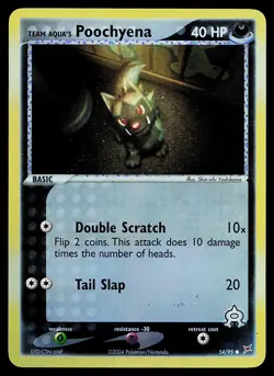 Pokemon Card - Team Aqua's Poochyena Team Magma vs Aqua 54/95 Reverse Holo - Image 1