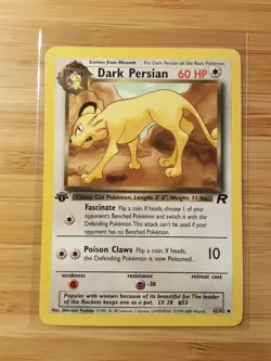 Dark Persian 42/82 - 1st Edition - Team Rocket Pokemon Card - LP - Image 1
