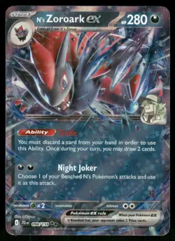 Pokemon Cards N's Zoroark ex 098/159 Journey Together Double Rare NM - Image 1