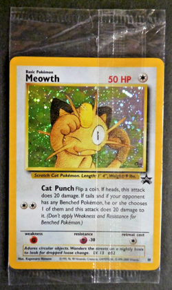 Meowth #10 Black Star Promo SEALED GB Gameboy Holo Rare Pokemon Card 2000 WOTC - Image 1