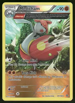 Pokemon Cards Medicham 81/160 Reverse Holo Primal Clash Rare NM - Image 1