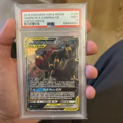 PSA 9 Umbreon & Darkrai GX 125/236 Pokemon Unified Minds Full Art Graded Card - Image 1