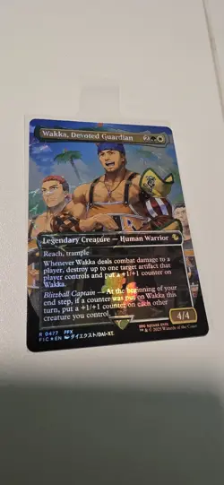 Mtg. Wakka, Devoted Guardian. Borderless. Chocobo Track Foil. Final Fantasy. Nm - Image 1