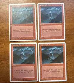 Lightning Bolt MTG Core Set 4th Edition Regular Playset - Image 1