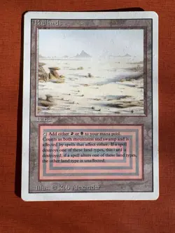 MTG Magic The Gathering Badlands Dual Land Revised Edition Heavy Play - Image 1
