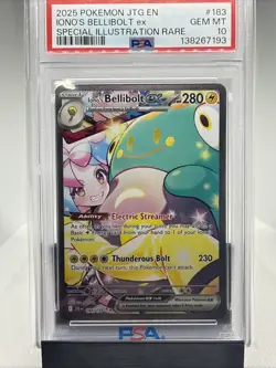 2025 POKEMON JTG SPECIAL ILLUSTRATION RARE #183 IONO'S BELLIBOLT EX PSA 10 - Image 1