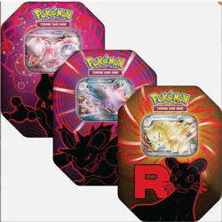 Pokemon Sealed Destined Rivals Team Rocket Tin Set of 3 Mewtwo Persian Nidoking - Image 1