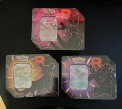 Pokemon Sealed Destined Rivals Team Rocket Tin Set of 3 Mewtwo Persian Nidoking - Image 3