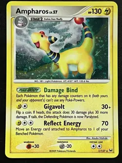 Pokemon Ampharos Holo - Platinum - 1/127 NM - Image 1